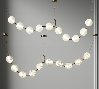 Modern White Glass Sphere Chandelier Hanging Decorative Design for Contemporary Interiors 3d model