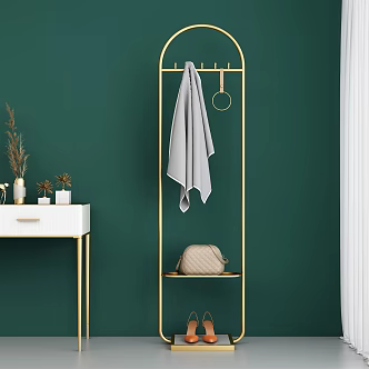 Light Luxury Hanger Metal Coat Rack Shoe Rack 3d model