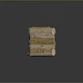 Natural Stacked Wood Logs with Smooth Cross Sections and Textured Bark
