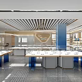 Modern Eyewear Store Interior With Glass Display Counters And Eyeglasses Collection 3d model