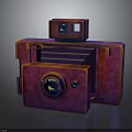 Vintage Electronic Camera With Leather Cover Classic Design And Functional Lens