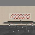 Modern table tennis room 3d model