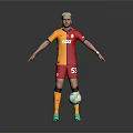 Man in Red and Yellow Kappa Jersey with Number 55 Standing on Football