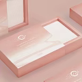 Pink And White Gradient Cleansing Cotton Packaging Boxes With Brand Logo Design 3d model