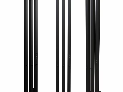 Black Modern Bathroom Accessories With Wall Mounted Storage Racks And Hanging Design 3d model