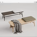 modern sofa stool bed end stool 3d model