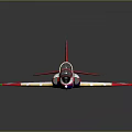 Red and White RAF Themed Aircraft with Roundels on Wings and Shiny Exterior