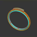 Modern Stylish Bracelet With Red And Blue Edges Green Details And Reflective Surface