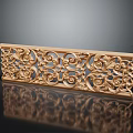 Artisan Crafted Ornate Wooden Carved Decorative Panel With Intricate Scroll Patterns