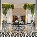 Modern Hotel Lobby 3d model