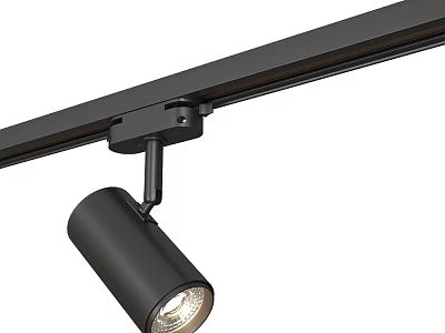 Black Track Mounted Adjustable Spotlight Downlight with Modern Sleek Design for Home Interior 3d model