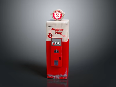 Vintage Jungo Electronic Device Red And White Design With Coin Slot And Number 10 Label 3d model
