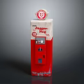 Vintage Jungo Electronic Device Red And White Design With Coin Slot And Number 10 Label