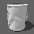 White Fabric Storage Basket With Foldable Top And Side Handles For Organizing