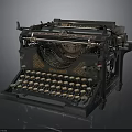 Vintage Typewriter With Classic Design Metal Body Gold Accents And Keys
