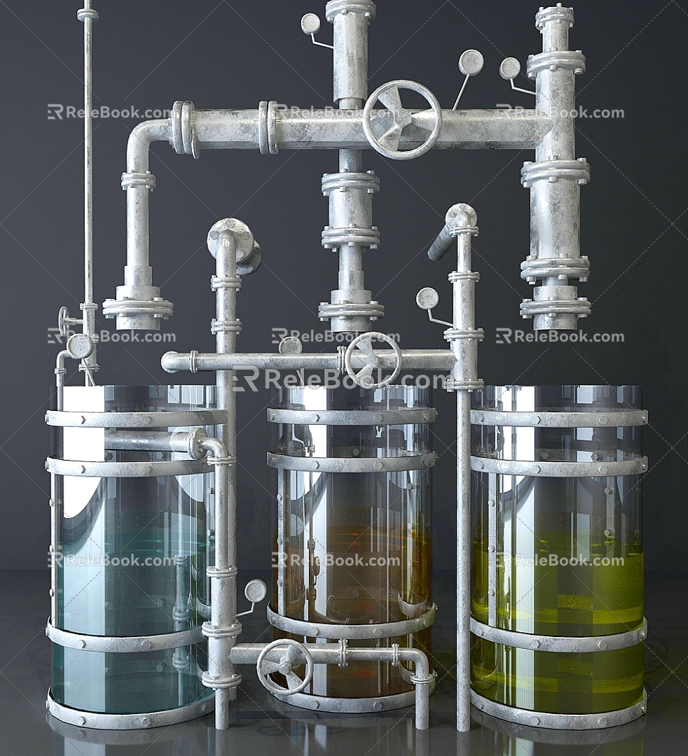 Modern Industrial Equipment Piping model