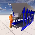 Industrial storage hoppers for solid material handling 3d model