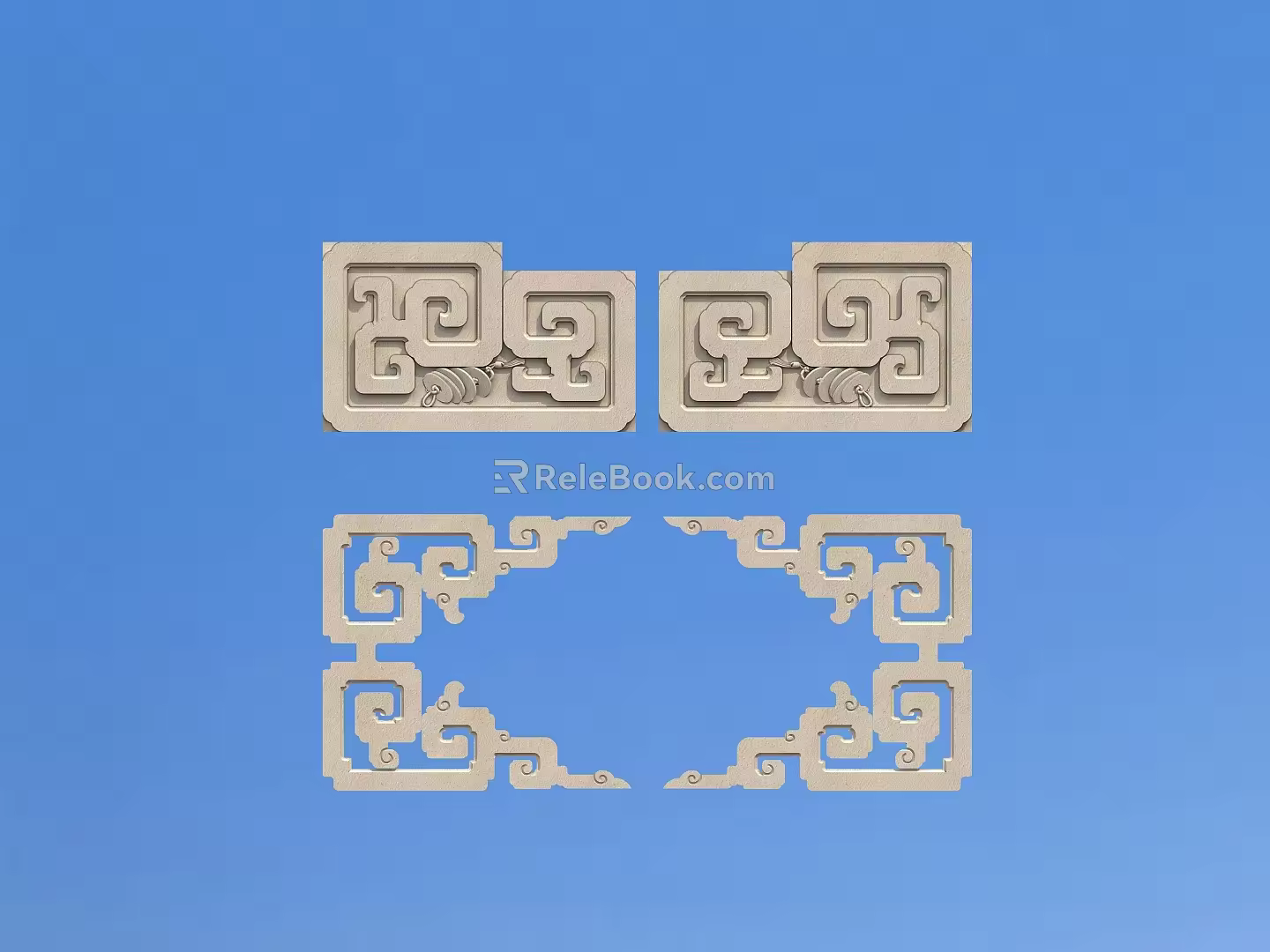 Chinese-style border 3d model