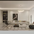 Soft Cream Tone Modern Open Plan Living And Dining Room Cozy Home Interior Design