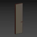 Modern Orange and Beige Swing Doors with Sleek Surface and Handle Design 3d model