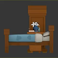 Wooden Bedroom Furniture Set Featuring Wardrobe Desk Bed and Books on Desk with Flower Vase