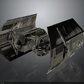 Intricate Cosmic Spacecraft Model With Metallic Panels And Engine Structures