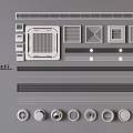 Modern Air Conditioner Vents With Various Linear Grille And Round Design Styles 3d model