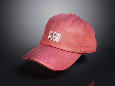 Pink Baseball Cap With White Label Featuring LOVE Text And Casual Fashion Style 3d model
