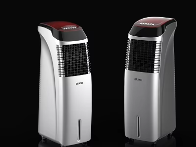 BREEZE Vertical Air Cooler Fan Silver Red Design Portable Units 3d model