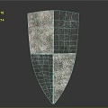 Ancient Metal Shield With Four Sectioned Design And Intricate Dragon Patterns