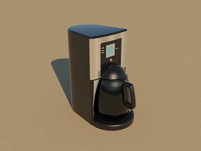 Black Coffee Maker with Digital Display and Glass Coffee Pot Modern Kitchen Appliance 3d model