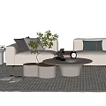 Modern sofa coffee table combination 3d model