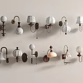 Various Stylish Wall Lamps with Diverse Shades and Metal Frames for Home Interior Decor