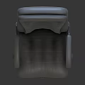 Gray Leather Office Chair with Tufted Backrest Curved Armrests and Five-Star Base Casters