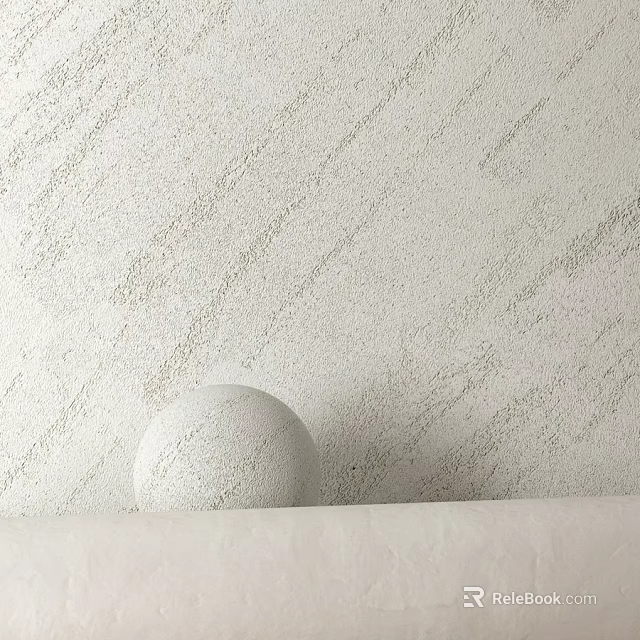 Textured White Wall With Round Sphere Decor In Minimalist Interior 3d model 