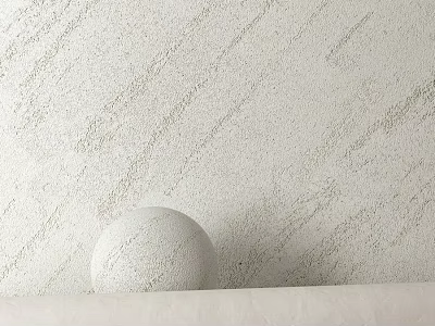 Textured White Wall With Round Sphere Decor In Minimalist Interior 3d model