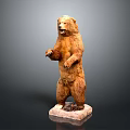 Hand Carved Standing Bear Sculpture With Realistic Details And Stable Base
