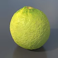 Ripe Single Fresh Green Lime With Textured Skin On Gray Background