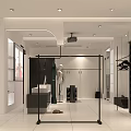 Modern Fashion Clothing Store Interior With Mannequin Display Clothing Racks And Seating Area