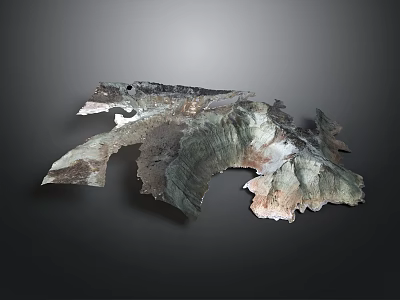 Geological Rock Formation Model With Textured Surface Natural Layers And Gray Brown Tones 3d model