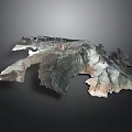 Geological Rock Formation Model With Textured Surface Natural Layers And Gray Brown Tones