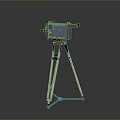 Professional Precision Measuring Instrument Mounted On Orange Tripod Stand With Stable Base