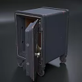 Commercial Safes With Wheels Closed And Open Doors Featuring Interior Shelves