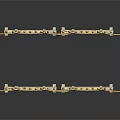Decorative Wooden Fence Scene Components With Golden Chains And Posts