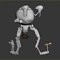 Game Movie Robot Character With Metallic Design Mechanical Limbs And Reflective Surface