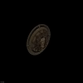 Circular Bronze Medusa Head Relief Sculpture With Green Gem Greek Pattern And Snake Hair