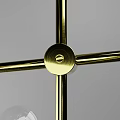 Modern Brass Chandelier With Clear Glass Globe And Spiral Filament Design