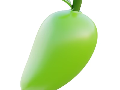 Fresh Green Mango Fruit with Smooth Skin and Natural Vibrant Color 3d model