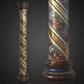 Modern Column Carved Column 3d model