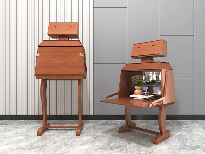 Stylish Wooden Entryway Cabinet And Side Cabinet With Open Shelves For Decorative Items 3d model